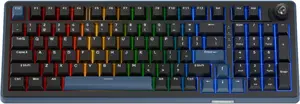 Ducky OK-M 98 Gaming Keyboard, 98% Layout, Hot-Swappable, RGB Backlight, ANSI, KTT Baby Blue Switches