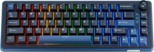 Ducky OK-M 65 Mechanical Gaming Keyboard, 65% Compact Layout, Hot-Swap, RGB Backlight, ANSI US Layout, KTT Wine Red Switches