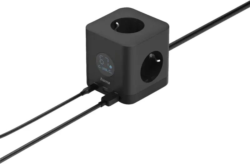 Hama kontaktligzdu kubs ar USB un displeju (00223196) Photo 4