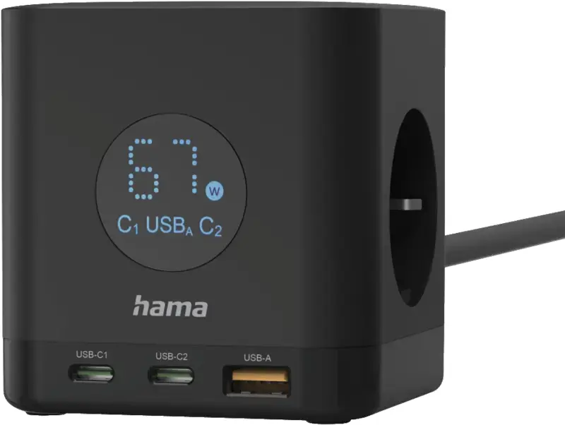 Hama kontaktligzdu kubs ar USB un displeju (00223196) Photo 6