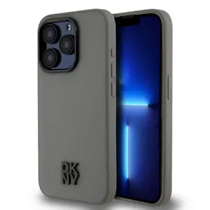 Чехол DKNY PU Leather Stack Logo Magsafe для iPhone 15 Pro Max Серый
