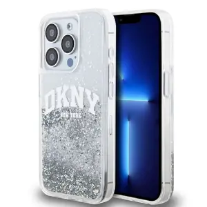 Чехол DKNY Liquid Glitter Arch Logo для iPhone 14 Pro прозрачный
