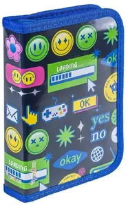 Gimboo Emojis Navy Blue Pencil Case with Accessories