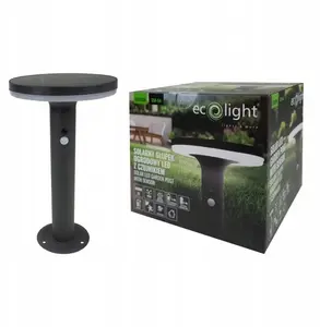Eco Light EC61336 Solar LED Garden Bollard Light with Motion Sensor 10W 4000K 250lm IP44 Grey