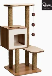 Catit Vesper V-High base Cat scratching post walnut