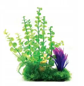 PERFECT Aqua Natura TN-44095 Искусственное растение для аквариума зеленое с фиолетовым пластик 26 см