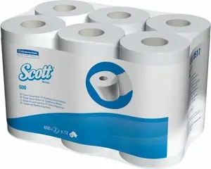 Scott Essential Toilet Paper small roll, 2-ply, white, 600 sheets, MPN 8517