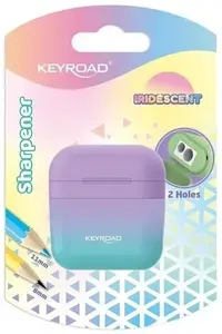 Точилка для карандашей пластиковая двойная Keyroad Iridescent Mix