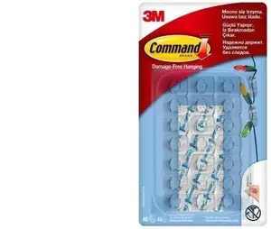 3M Command Clear Decorative Hooks for Hanging Ornaments with Mini Strips, 40 Hooks and 48 Strips