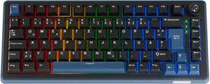 Ducky OK-M 75 Gaming Keyboard, 75% Layout, Hot-Swappable, RGB Backlight, ISO Layout, KTT Linear Switches