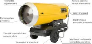 Master B 360 Direct Fired Oil Heater 111 kW without Flue Gas Exhaust
