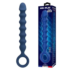 MR PLAY Silicone Anal Beads and Anal Plug Blue with 34 mm Diameter and 28.5 cm Length