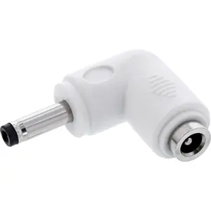 InLine 26899F DC barošanas kontaktdakšas adapteris 90 grādu leņķī 12V 2A 4.0 x 1.7 mm vīrietis-sieviete baltā krāsā