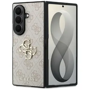 Guess PU 4G Metal Logo vāciņš Samsung Galaxy Z Fold 8 Ultra ierīcei rozā