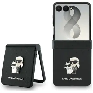 Karl Lagerfeld Karl&Choupette Saffiano Pins protective case for Samsung Galaxy Z Flip 8 Black