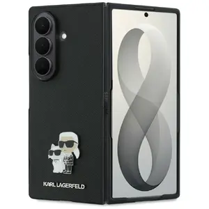 Karl Lagerfeld Karl&Choupette Saffiano Pins Phone Case for Samsung Galaxy Z Fold 8 Ultra Black