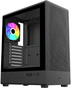 FSP/Fortron M221-BA Midi Tower datora korpuss melns bez barošanas bloka ar USB 3.0 un USB 2.0 portiem