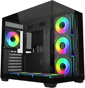 Midi Tower Computer Case FSP/Fortron M341-BA Black without Power Supply with 2x USB 3.2 Gen 1 Type-A and 1x USB Type-C and Audio Ports