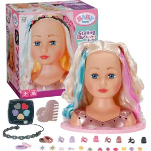 ZAPF Creation BABY born styling head rainbow, make-up and hairdressing head