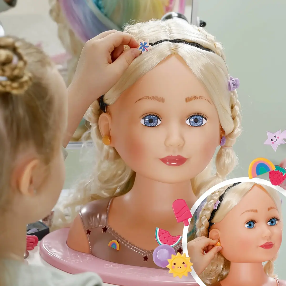 ZAPF Creation BABY born Голова для макияжа Радуга Photo 6