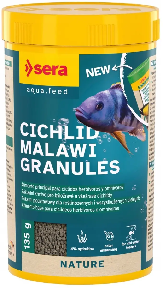 Sera Cichlid Malawi Granules Augu izcelsmes