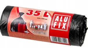 Alufix 35l Black Garbage Bags HDPE 30 pcs