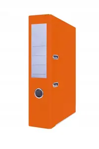 Папка-регистратор Basic BASIC-S A4 75mm из полипропилена, оранжевая, с прижимной планки