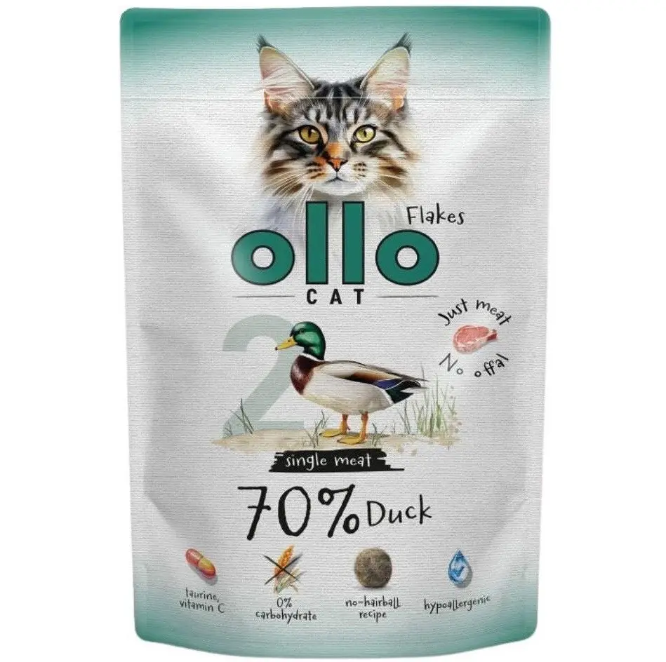 Barība kaķiem OLLO Nr. 2 Pīle