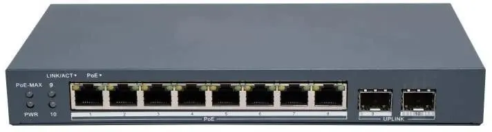 Hikvision DS-3E1510P-EI/M-8P2F Vadāmais tīkla komutators ar