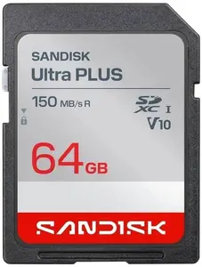 PNY Ultra PLUS SDXC Memory Card 64GB UHS-I V10 U1 Class 10 150MB/s