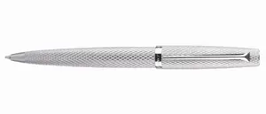 Diplomat Viper Ballpoint Pen, Guilloche Pattern, Silver Finish