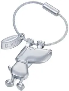 TROIKA Doggy Keyring with 2 Charms Made of Metal