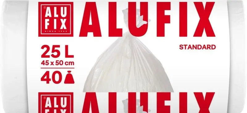 Alufix HDPE Atkritumu maisi 25l balti
