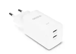 DICOTA D32184 65W GaN Charger with 2x USB-C ports in white