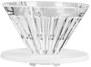 Timemore Crystal Eye Glass TURBO 01 Coffee Dripper with PC Holder White