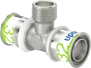 Uponor S-Press PLUS Tee with Male Thread 32-R3/4MT-32
