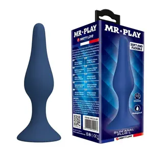 MR PLAY Slim Silicone Anal Plug Blue L Waterproof