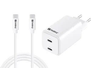 Зарядное устройство Sandberg AC Charger USB-C PD65W EU 1.5M комнатное универсальное 230В 20В белое