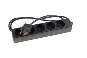 Mercodan Power Strip with 5 Earthed Outlets 1.5m Cable Black Indoor