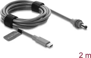 Кабель Delock USB Type-C на DC 5,5 x 2,1 мм совместимый с Starlink Mini, длина 2 метра, серый