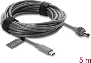 Delock 91822 USB Type-C to DC 5.5 x 2.1 mm cable compatible with Starlink Mini, 5 meters grey