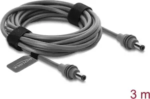 DELOCK DC Power Cable DC 5.5 x 2.1 mm to DC 5.5 x 2.1 mm Compatible with Starlink Mini 3m Grey 91824