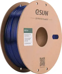 eSun PETG+ 3D филамент 1.75 мм прозрачный синий 1 кг бумажная катушка