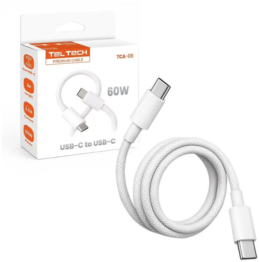 Teltech TCA-06 USB-C uz USB-C kabelis