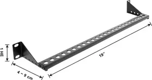 Delock 19-inch 1U Cable Management Panel and Strain Relief Rail Adjustable Depth 40 - 90 mm Black