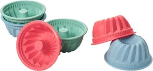 Lurch 83018 Turban Cake Mould Silicone Blue, Green, Red