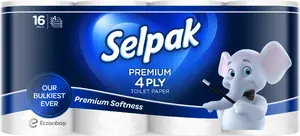 Туалетная бумага SELPAK, 4 слоя, 16.8 м, 120 листов, 16 рулонов