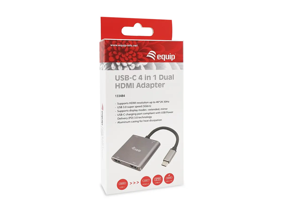 Equip USB-C uz 2x HDMI MST