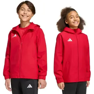 Куртка детская adidas Entrada 26 All Weather красная JZ9105