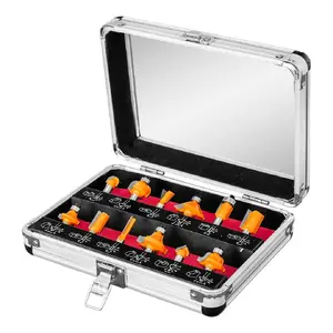 Tungsten carbide router bit set NEO tools 57-210 with 8 mm shank, 12 pieces